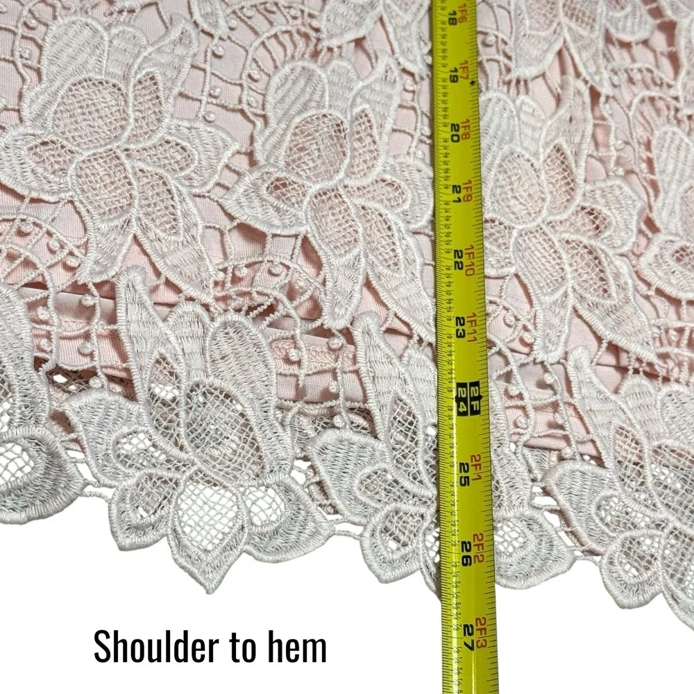 NEW‎ Philosophy Blush Pink All Over Lace Floral Blouse Feminine Dainty Fairy XXL
